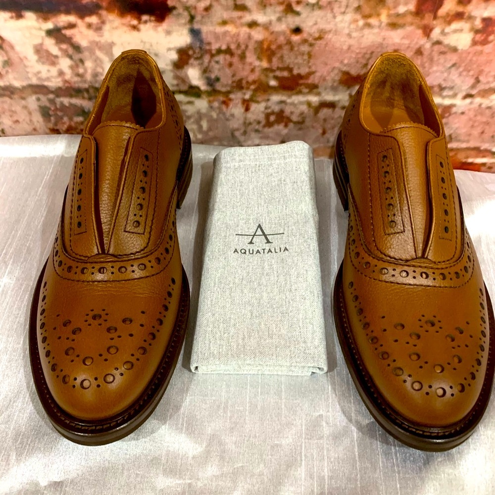 BRAND NEW MEN'S AQUATALIA  OXFORD SLIP ON WITH SHOE BAG SIZE 11.5 EXCELLENT SHOE - Picture 2 of 7